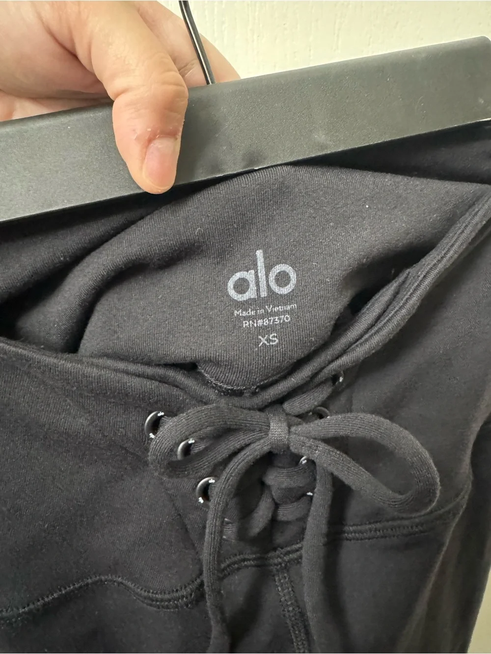 ALO Yoga Black Lace-Up High-Rise Bike Shorts